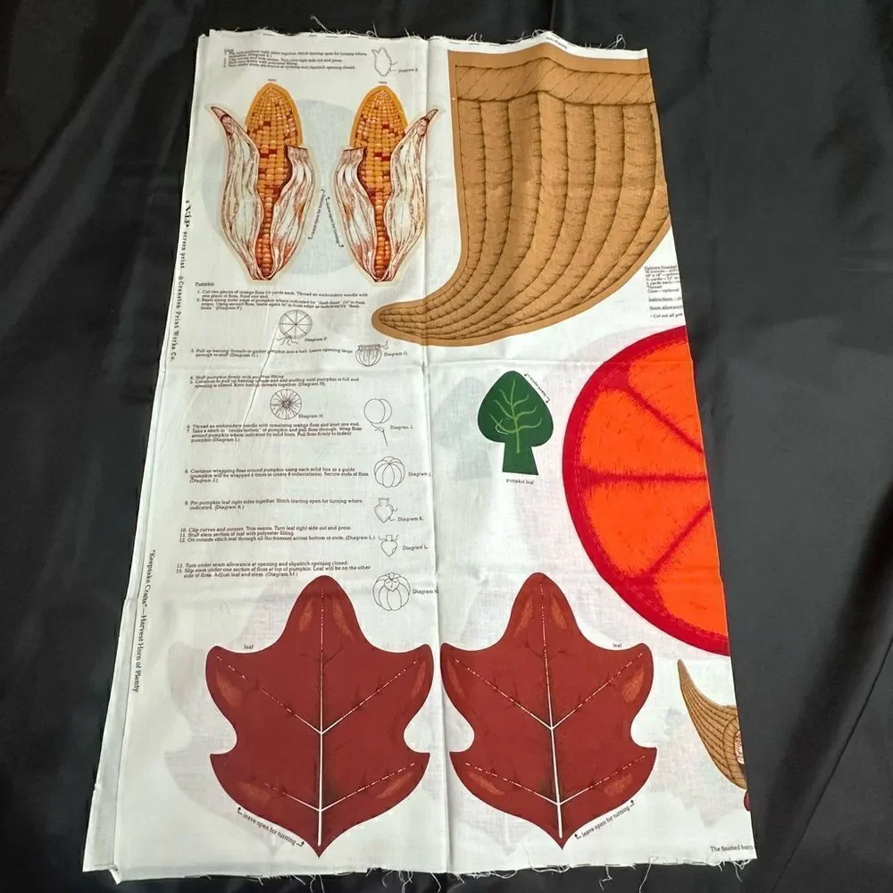 Vintage Thanksgiving Cut and Sew Crafts Turkey, Cornucopia and Scarecrow - Fall